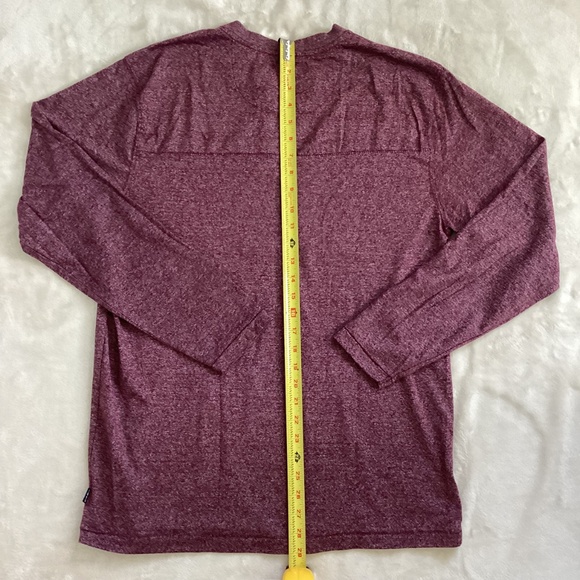 PD&C Men’s Long Sleeve Henley Shirt Size Large Burgundy Heather Vintage Unworn - Picture 6 of 7